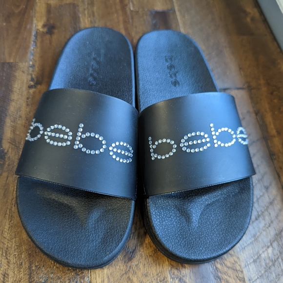 Bebe Dahlia NWOT rhinestone slides sandals - Picture 1 of 7